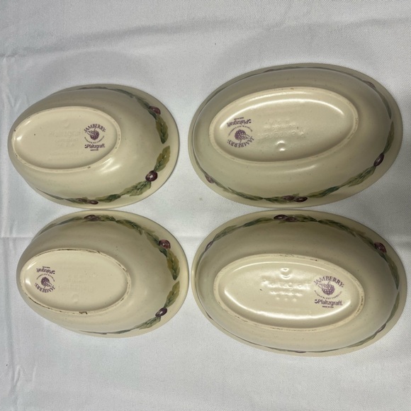 Set of 2 Pfaltzgraff Jamberry Oval Serving Bowls 8”x5”x 2” Stoneware USA made - Picture 8 of 13